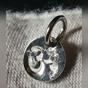 925 Sterling Silver Om 8mm Charm / Pendant